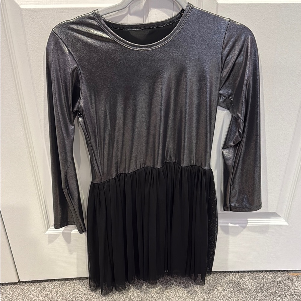 Girls dress metallic and black skirt